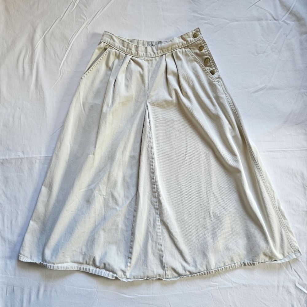 Vintage Calvin Klein cotton cargo cottagecore coastal a-line midi skirt